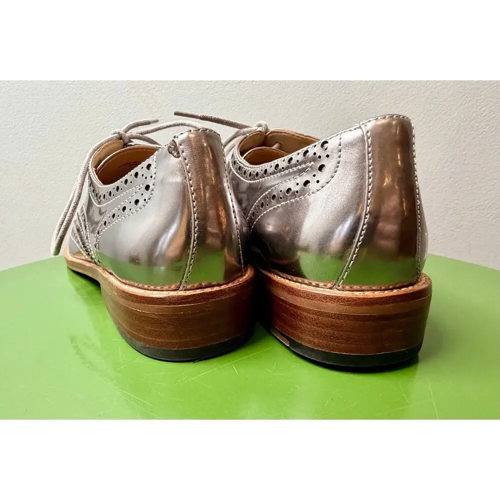 Banana Republic Goodyear Welt Oxford Leather Shoes Silver SIZE 6.5 M NEW